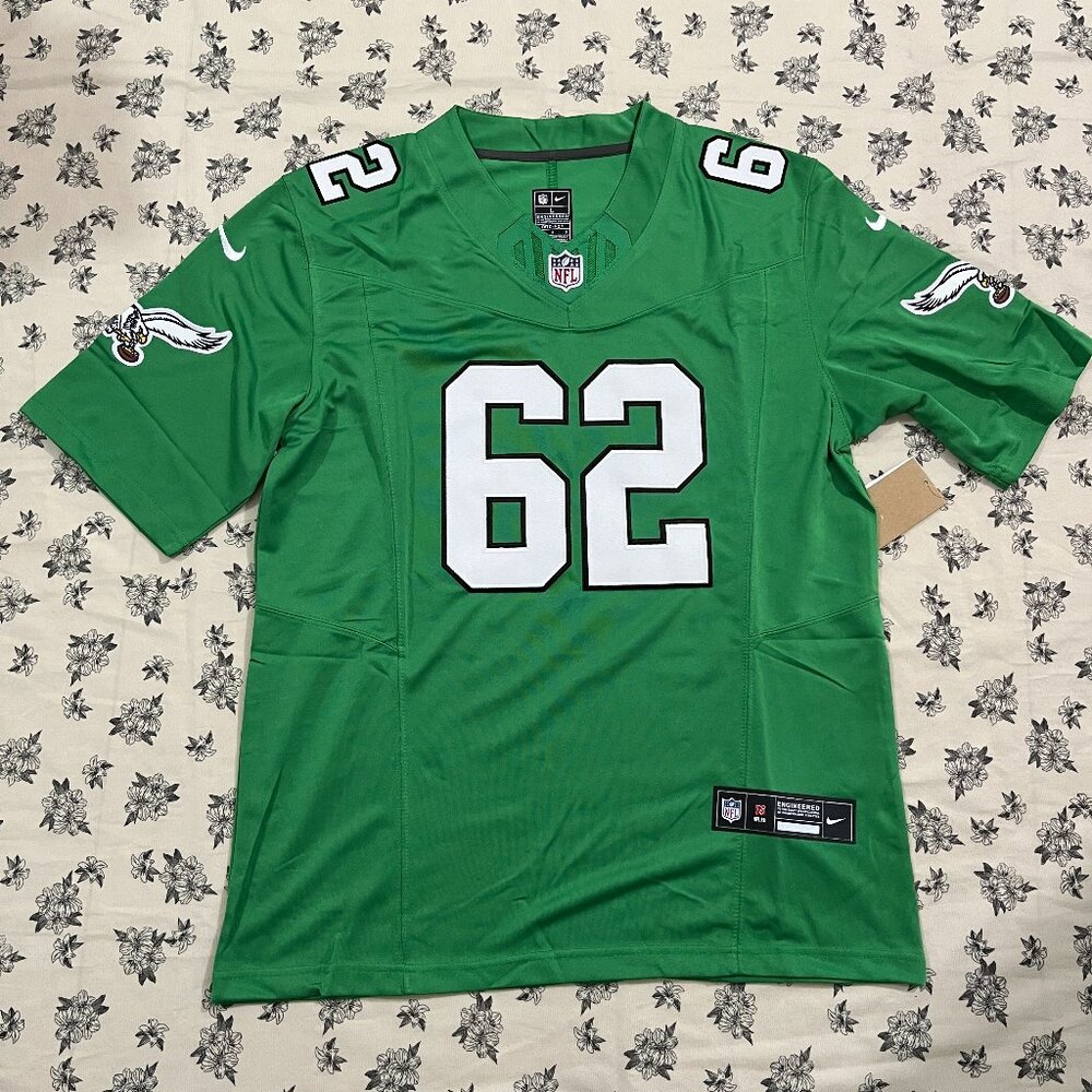 NFL Jason Kelce Kelly Green Philadelphia EaglesGreen Jersey No.62